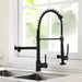 Commercial Kitchen Faucet Pull Down Sprayer Black and Nickel,Single Handle Kitchen Sink Faucet Default -DTYStore