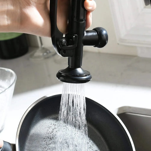 Commercial Kitchen Faucet Pull Down Sprayer Black and Nickel,Single Handle Kitchen Sink Faucet Default -DTYStore