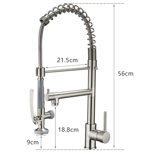 Commercial Kitchen Faucet Pull Down Sprayer Brushed Nickel,Single Handle Kitchen Sink Faucet Default -DTYStore