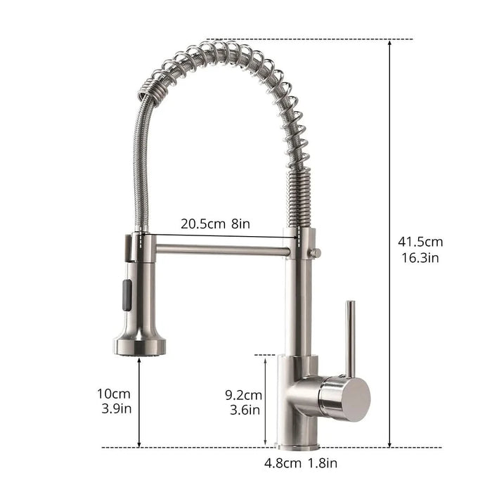 Commercial Kitchen Faucet with Pull Down Sprayer, Single Handle Single Lever Kitchen Sink Faucet - DTY Store