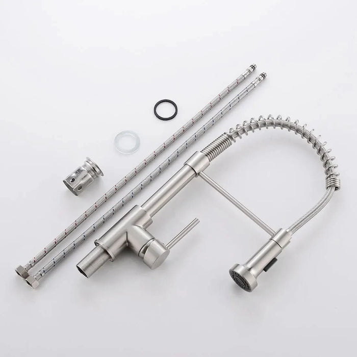 Commercial Kitchen Faucet with Pull Down Sprayer, Single Handle Single Lever Kitchen Sink Faucet - DTY Store