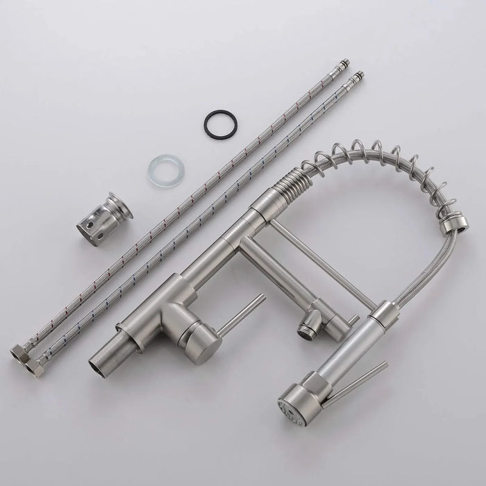 Commercial Kitchen Faucet with Pull Down Sprayer, Single Handle Single Lever Kitchen Sink Faucet Default -DTYStore