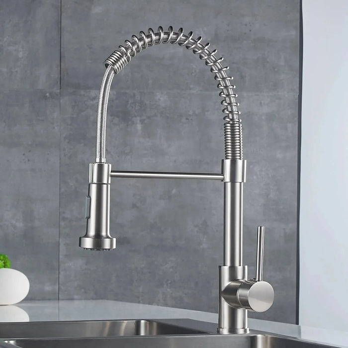 Commercial Kitchen Faucet with Pull Down Sprayer, Single Handle Single Lever Kitchen Sink Faucet - DTY Store