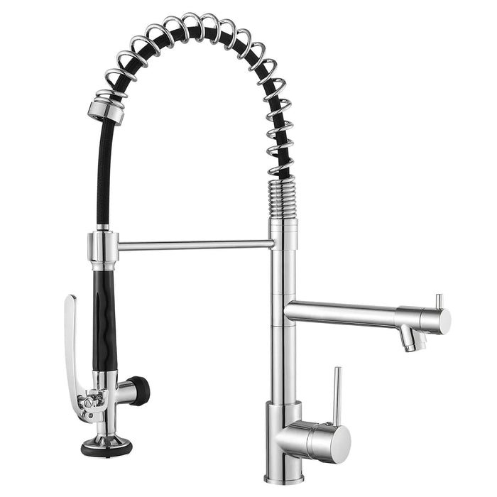 Commercial Kitchen Faucet with Pull Down Sprayer, Single Handle Single Lever Kitchen Sink Faucet Default -DTYStore