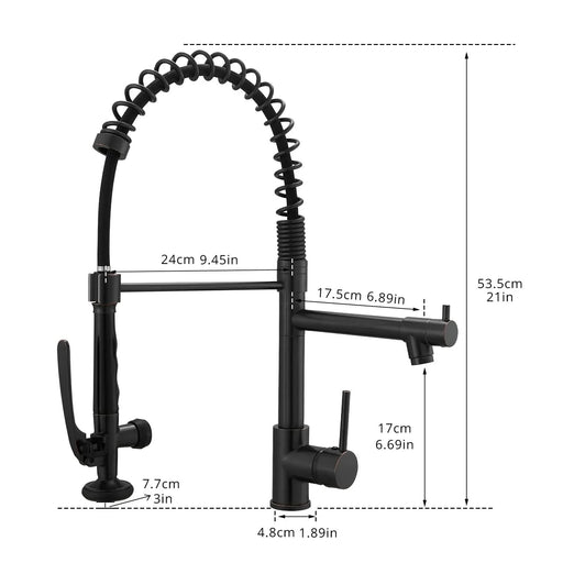 Commercial Kitchen Faucet with Pull Down Sprayer, Single Handle Single Lever Kitchen Sink Faucet Default -DTYStore