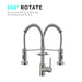 Commercial Kitchen Faucet with Pull Down Sprayer, Single Handle Single Lever Kitchen Sink Faucet    DTYStore