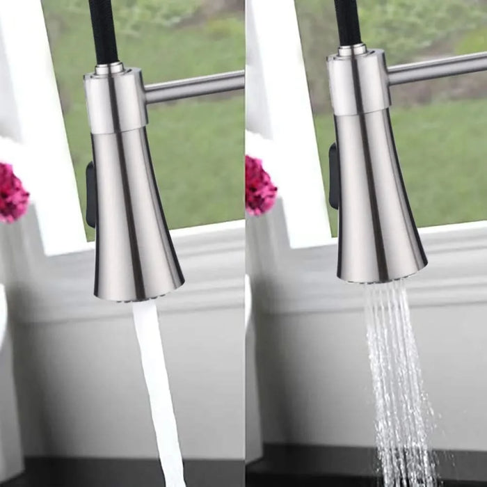 Commercial Kitchen Sink Faucet with Deck Plate Brushed Nickel - DTY Store
