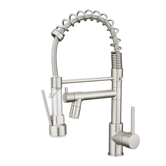 Commercial LED Kitchen Faucet with Pull Down Sprayer, Single Handle Single Lever Kitchen Sink Faucet Default -DTYStore