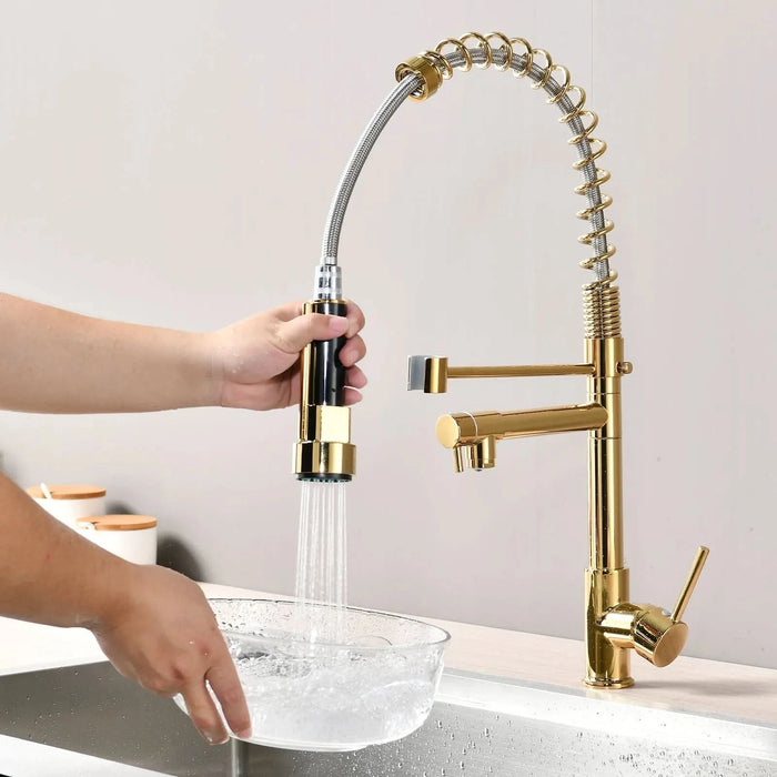 Commercial Pull Down Kitchen Sink Faucet Single Handle Modern Kitchen Faucets - DTY Store