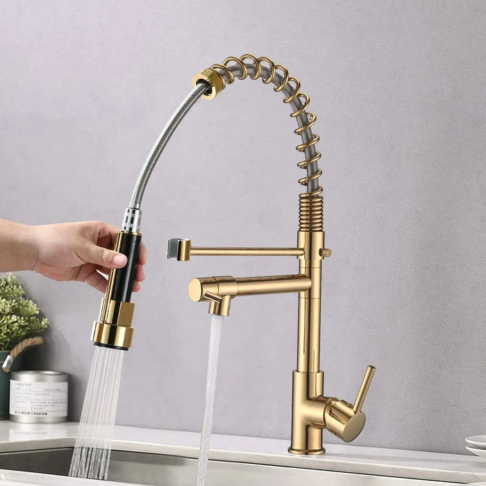 Commercial Pull Down Kitchen Sink Faucet Single Handle Modern Kitchen Faucets - DTY Store