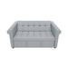 Compact Gray Velvet Loveseat with Trundle-Style Sleeper and Storage Pocket Default -DTYStore