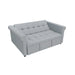 Compact Gray Velvet Loveseat with Trundle-Style Sleeper and Storage Pocket Default -DTYStore