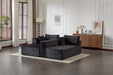 Compression Sectional Couch with Comfy Chaise, Boneless L Shape Sofa with Deep Seat, Minimalist Modular Couches Sleeper for Living Room Bedroom Apartment Lounge,corduroy,Black Default -DTYStore