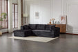 Compression Sectional Couch with Comfy Chaise, Boneless L Shape Sofa with Deep Seat, Minimalist Modular Couches Sleeper for Living Room Bedroom Apartment Lounge,corduroy,Black Default -DTYStore