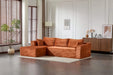 Compression Sectional Couch with Comfy Chaise, Boneless L Shape Sofa with Deep Seat, Minimalist Modular Couches Sleeper for Living Room Bedroom Apartment Lounge,corduroy,Brown Default -DTYStore