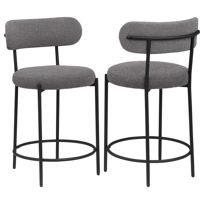 Concord Grey Boucle Upholstered Counter Chair (Set of 2) Default -DTYStore