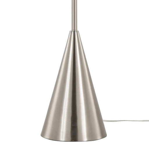 Cone 64' Contemporary Metal Floor Lamp in Brushed Nickel with White Linen Shade from Grandview Gallery by LumiSource Default -DTYStore