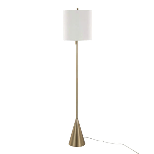 Cone 64' Contemporary Metal Floor Lamp in Gold Metal with White Linen Shade from Grandview Gallery by LumiSource Default -DTYStore
