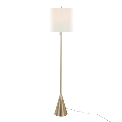 Cone 64' Contemporary Metal Floor Lamp in Gold Metal with White Linen Shade from Grandview Gallery by LumiSource Default -DTYStore