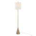 Cone 64' Contemporary Metal Floor Lamp in Gold Metal with White Linen Shade from Grandview Gallery by LumiSource Default -DTYStore