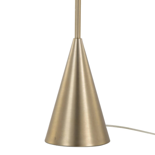 Cone 64' Contemporary Metal Floor Lamp in Gold Metal with White Linen Shade from Grandview Gallery by LumiSource Default -DTYStore