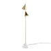 Cone 65' Glam Metal Floor Lamp in Brushed Gold Metal with White Faux Marble Metal Base by LumiSource Default -DTYStore