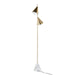 Cone 65' Glam Metal Floor Lamp in Brushed Gold Metal with White Faux Marble Metal Base by LumiSource Default -DTYStore