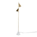 Cone 65' Glam Metal Floor Lamp in Brushed Gold Metal with White Faux Marble Metal Base by LumiSource Default -DTYStore