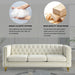 {Contact us for 3D modeling} Velvet Sofa for Living Room,Buttons Tufted Square Arm Couch, Modern Couch Upholstered Button and Metal Legs, Sofa Couch for Bedroom, Beige Velvet(W834S00023) Default -DTYStore