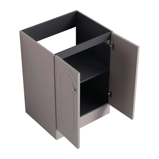 Contemporary 24' Freestanding Bathroom Vanity with 2 Soft-Close Cabinet Doors, Khaki Plywood, Excluding Sink Default -DTYStore