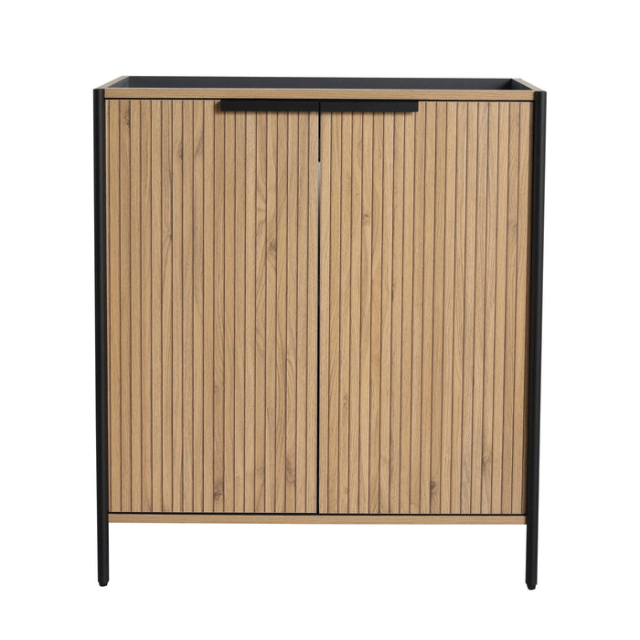 Contemporary 30' Freestanding Bathroom Vanity with Adjustable Shelves in Light Coffee Plywood Default -DTYStore