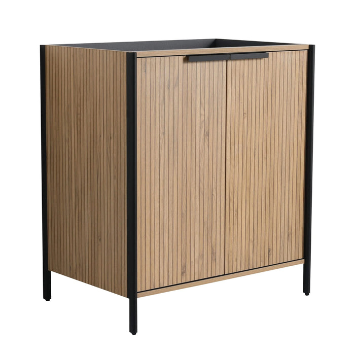 Contemporary 30' Freestanding Bathroom Vanity with Adjustable Shelves in Light Coffee Plywood Default -DTYStore