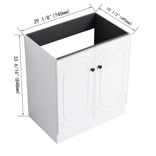 Contemporary 30' Freestanding Bathroom Vanity with Soft-Close Cabinet Doors in White Plywood,Excluding Sink Default -DTYStore