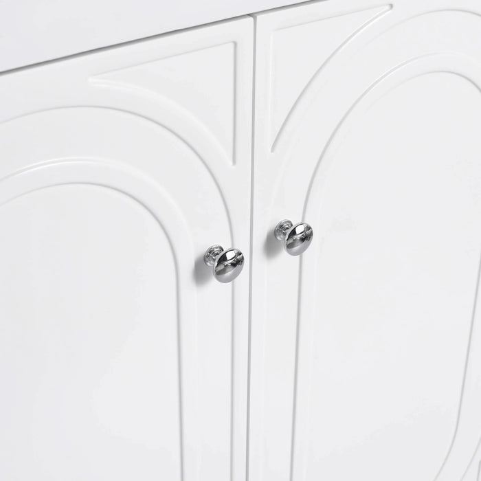 Contemporary 30' Freestanding Bathroom Vanity with Soft-Close Cabinet Doors in White Plywood,Excluding Sink Default -DTYStore