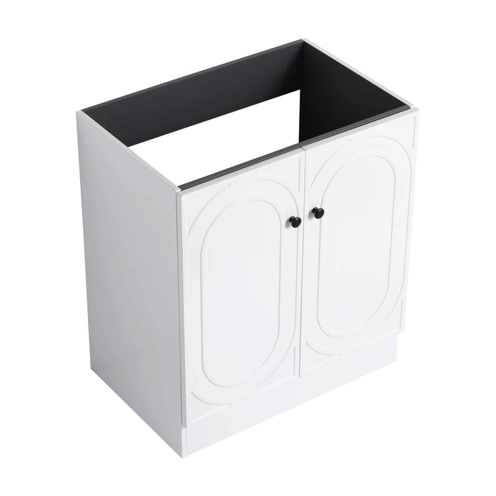 Contemporary 30' Freestanding Bathroom Vanity with Soft-Close Cabinet Doors in White Plywood,Excluding Sink Default -DTYStore