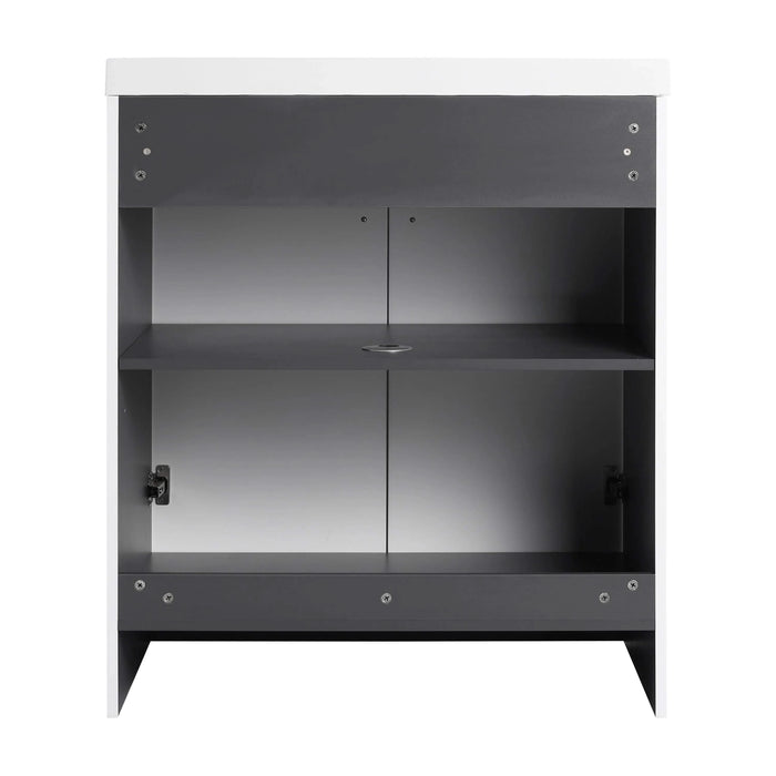 Contemporary 30' Freestanding Bathroom Vanity with Soft-Close Cabinet Doors in White Plywood,Excluding Sink Default -DTYStore