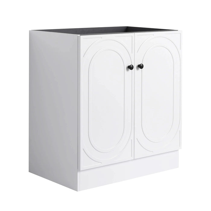 Contemporary 30' Freestanding Bathroom Vanity with Soft-Close Cabinet Doors in White Plywood,Excluding Sink Default -DTYStore