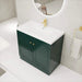 Contemporary 36' Freestanding Bathroom Vanity with White Resin Sink & Soft-Close Cabinet Doors, Dark Green Plywood Default -DTYStore