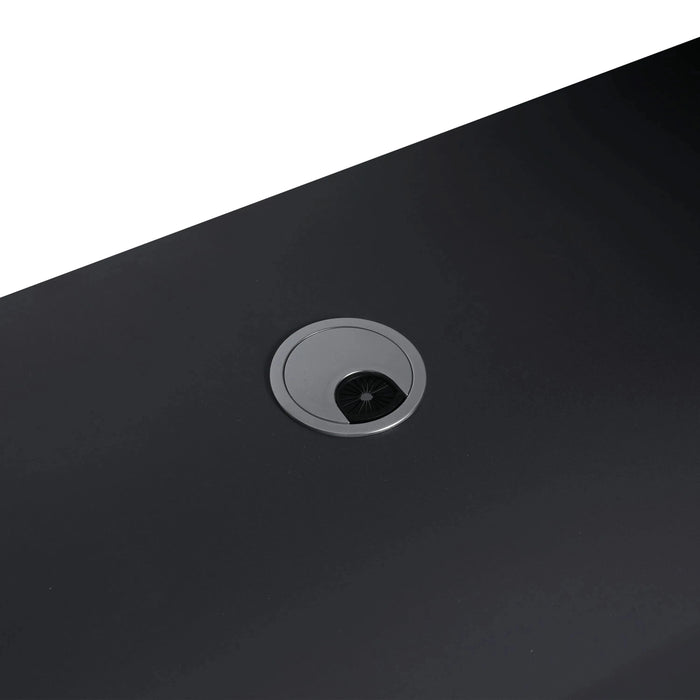 Contemporary 36' Freestanding Bathroom Vanity with White Resin Sink & Soft-Close Cabinet Doors, Dark Green Plywood Default -DTYStore