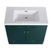 Contemporary 36' Freestanding Bathroom Vanity with White Resin Sink & Soft-Close Cabinet Doors, Dark Green Plywood Default -DTYStore