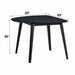 Contemporary 3pc Dining Set Black Finish Table and Side Chairs Set Padded Seat Wooden Kitchen Furniture Default -DTYStore