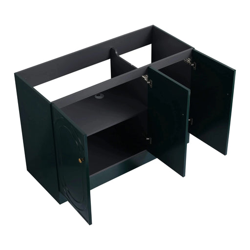 Contemporary 48' Freestanding Bathroom Vanity with Soft-Close Cabinet Doors in Dark Green Plywood,Excluding Sink Default -DTYStore