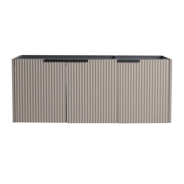 Contemporary 48' Wall Mounted Bathroom Vanity with 3 Soft-Close Doors in Khaki Plywood Default -DTYStore