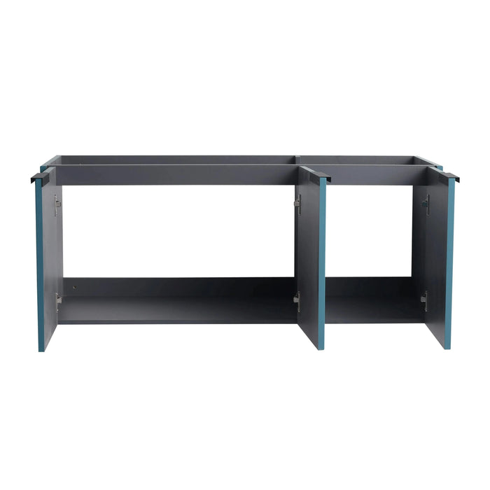 Contemporary 48' Wall Mounted Bathroom Vanity with 3 Soft-Close Doors in Lake Blue Plywood Default -DTYStore