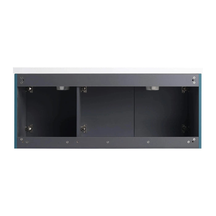 Contemporary 48' Wall Mounted Bathroom Vanity with 3 Soft-Close Doors in Lake Blue Plywood Default -DTYStore