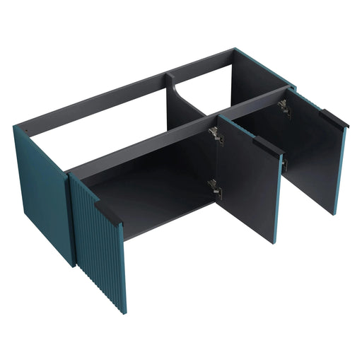 Contemporary 48' Wall Mounted Bathroom Vanity with 3 Soft-Close Doors in Lake Blue Plywood Default -DTYStore