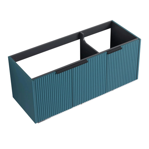 Contemporary 48' Wall Mounted Bathroom Vanity with 3 Soft-Close Doors in Lake Blue Plywood Default -DTYStore