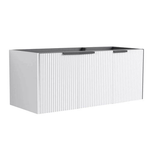 Contemporary 48' Wall Mounted Bathroom Vanity with 3 Soft-Close Doors in White Plywood Default -DTYStore