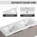 Contemporary 48' Wall Mounted Bathroom Vanity with Resin Double Sink & Soft-Close Doors in Khaki Plywood Default -DTYStore
