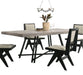 Contemporary 5pc Black Dining Set Rubber wood Table w 4x Side Chairs Rectangle Dining Table Default -DTYStore